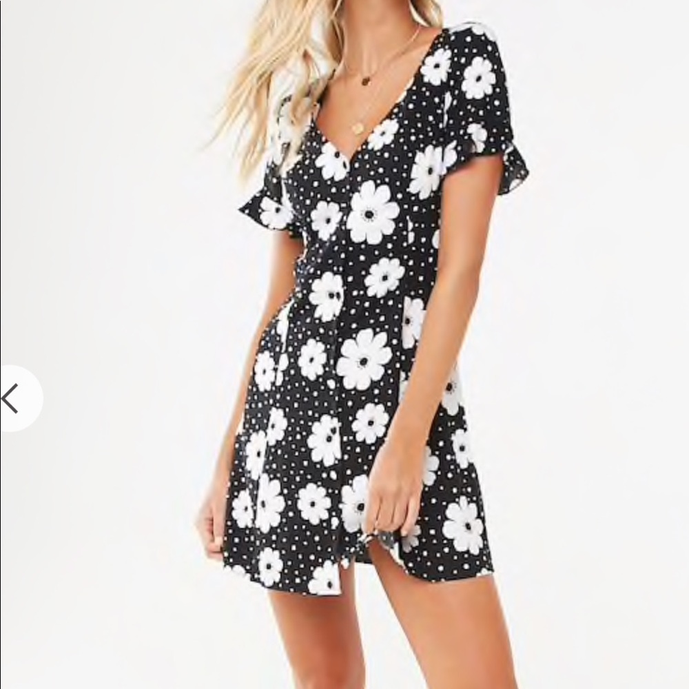 Forever21 Floral Button Up Dress
